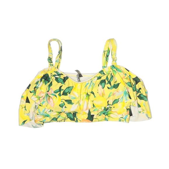 Torrid Lemon Leaves Yellow Off Shoulder Ruffle Swim Top 2X NWT 16915160 - Picture 4 of 11